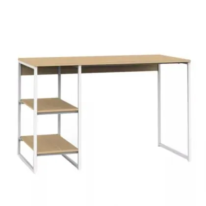 Escritorio simple Moderna de metal y madera con estantes blanco y paraiso