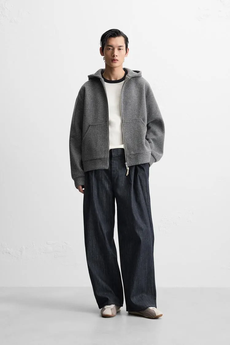 SUDADERA TEXTURA CEPILLADA CREMALLERA