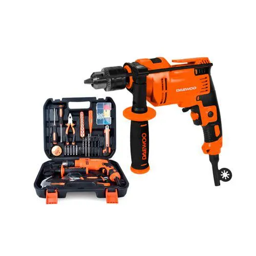 Taladro Percutor 550W Daewoo DAID550K con 34 Accesorios + Maletin