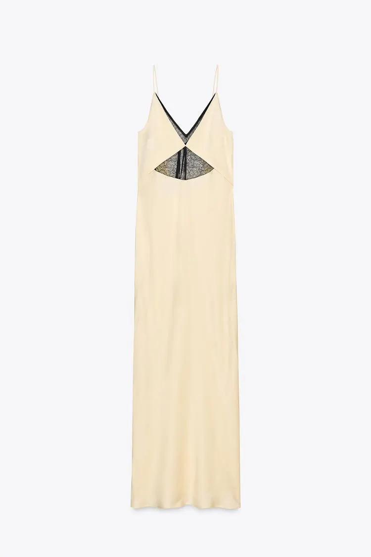 VESTIDO SATINADO ENCAJE