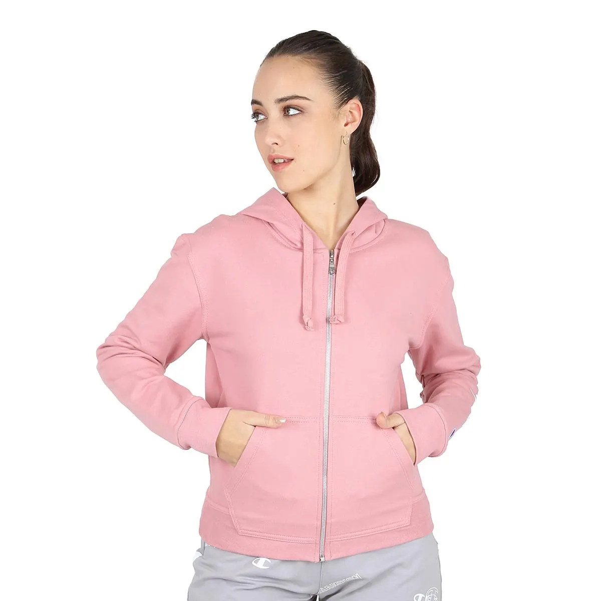 Buzo Champion con Capucha y Cierre Logo