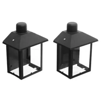 Pack de 2 faroles de pared para exterior negro