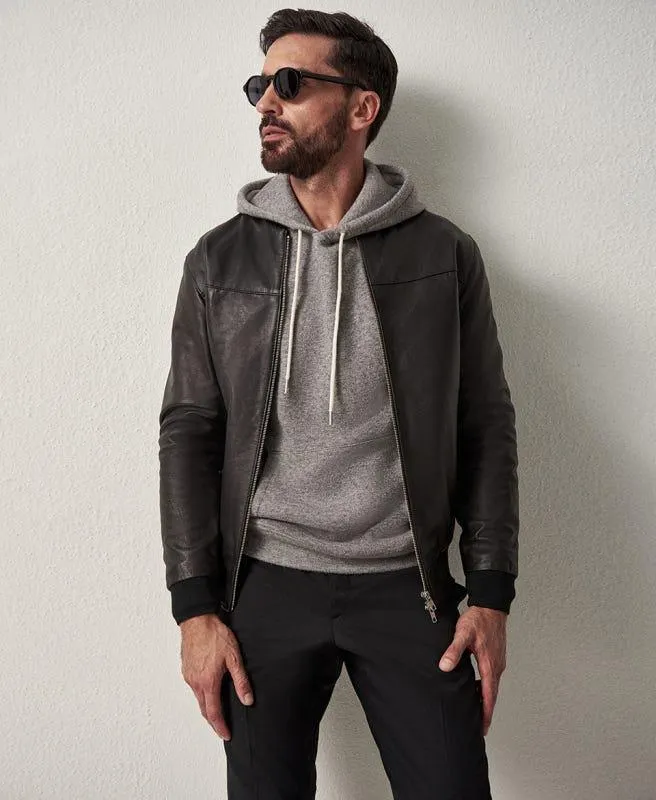 Bomber de Cuero Italiano Noir