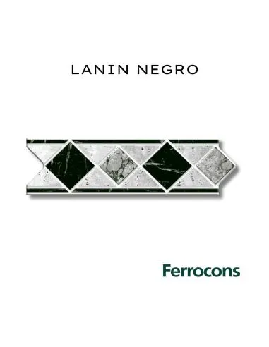 COLORES SOLIDOS FLECHA LANIN NEGRO 6X20