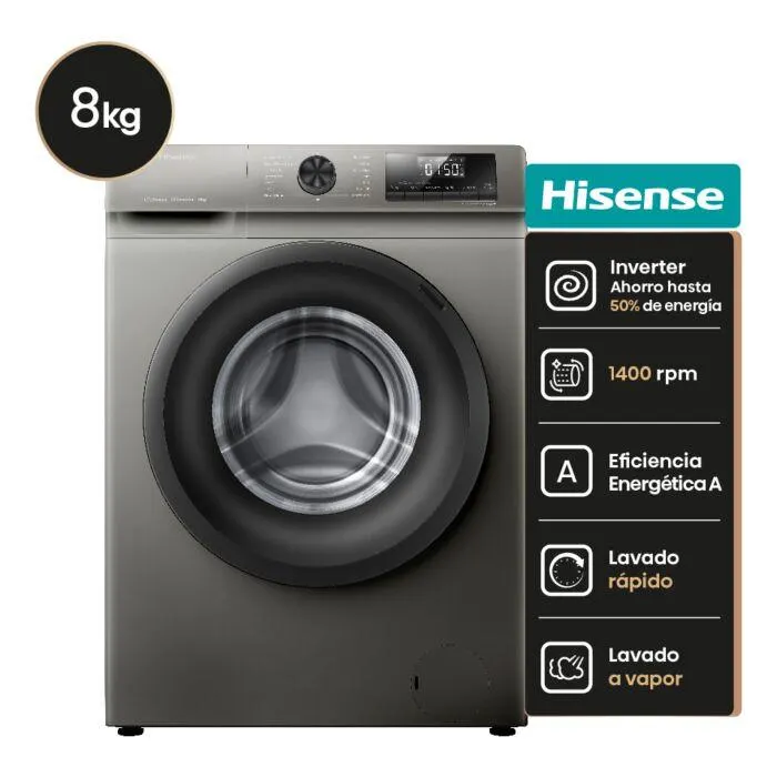 Lavarropas HISENSE 94WFQP8014T 8Kg 1400R