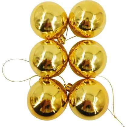 Pack de 12 esferas 6 cm dorado brillo