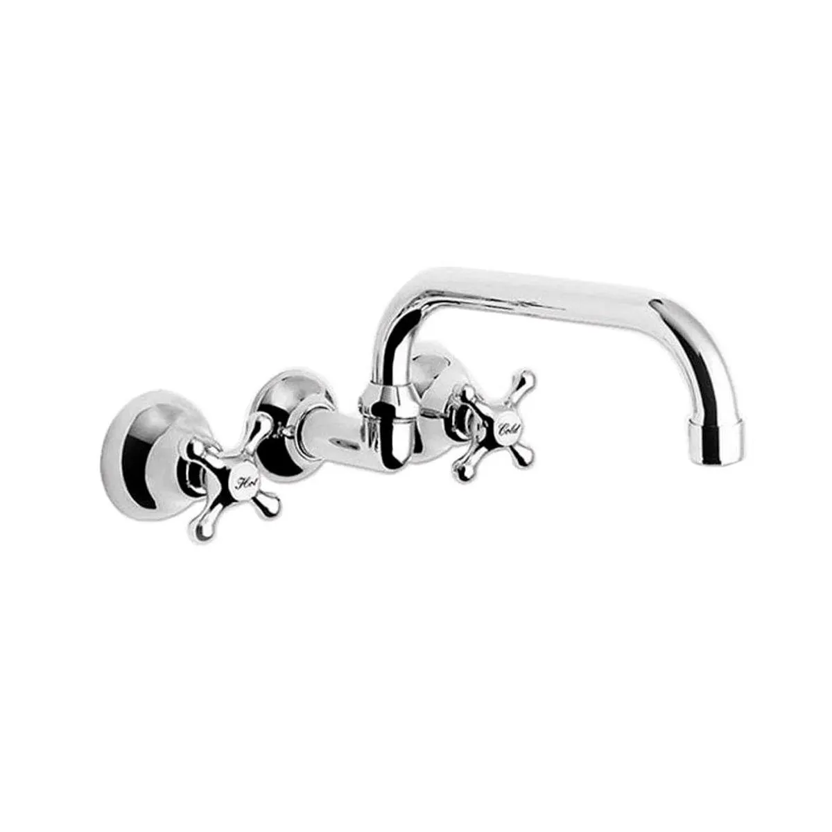 Grifería de Embutir Cocina de Pared Pico Alto Cromo Peirano