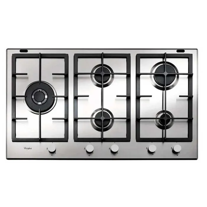 Anafe a Gas 5 Hornallas Whirlpool GMA9522X 90 cm
