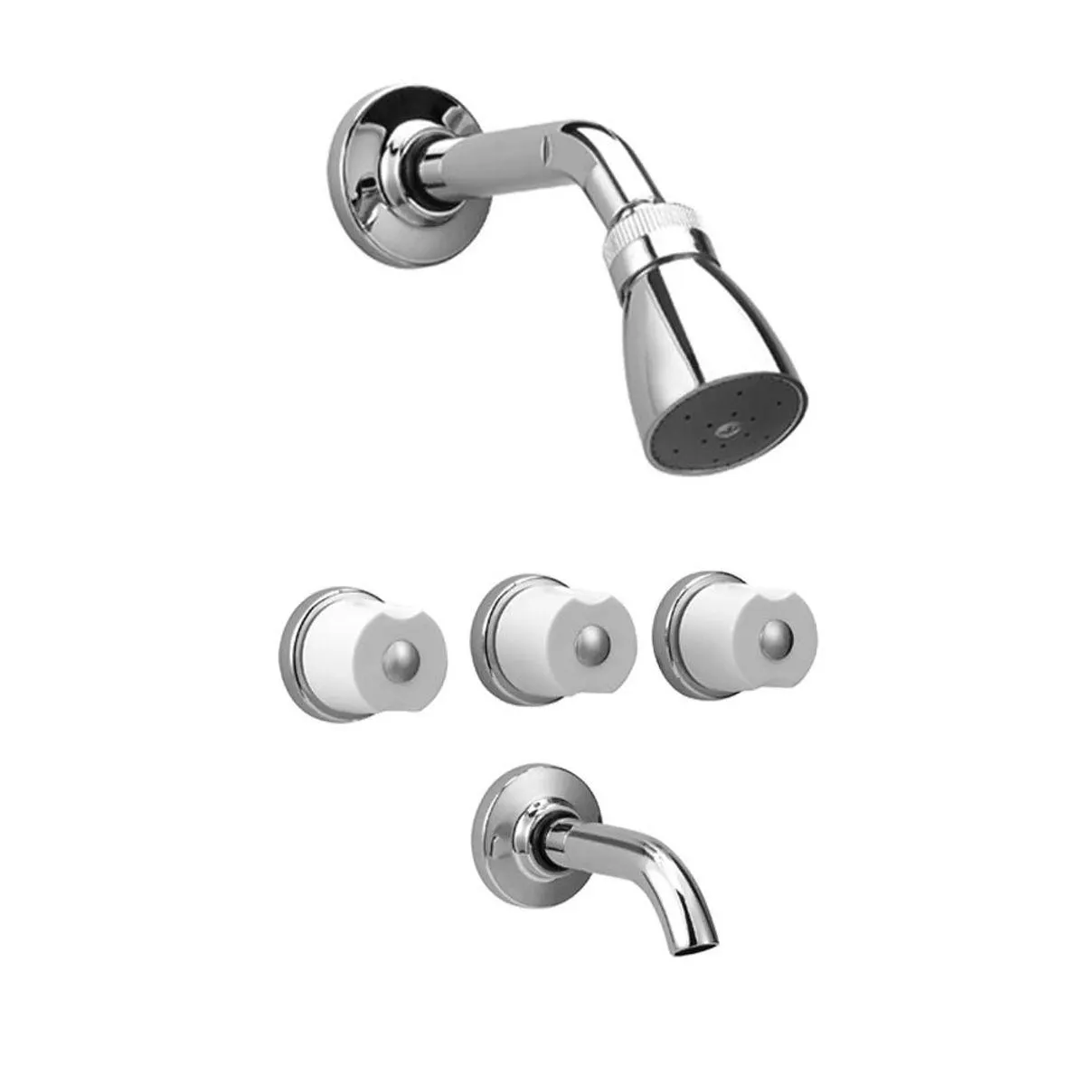 Ducha Monocomando Cromada y Blanca Malba Peirano