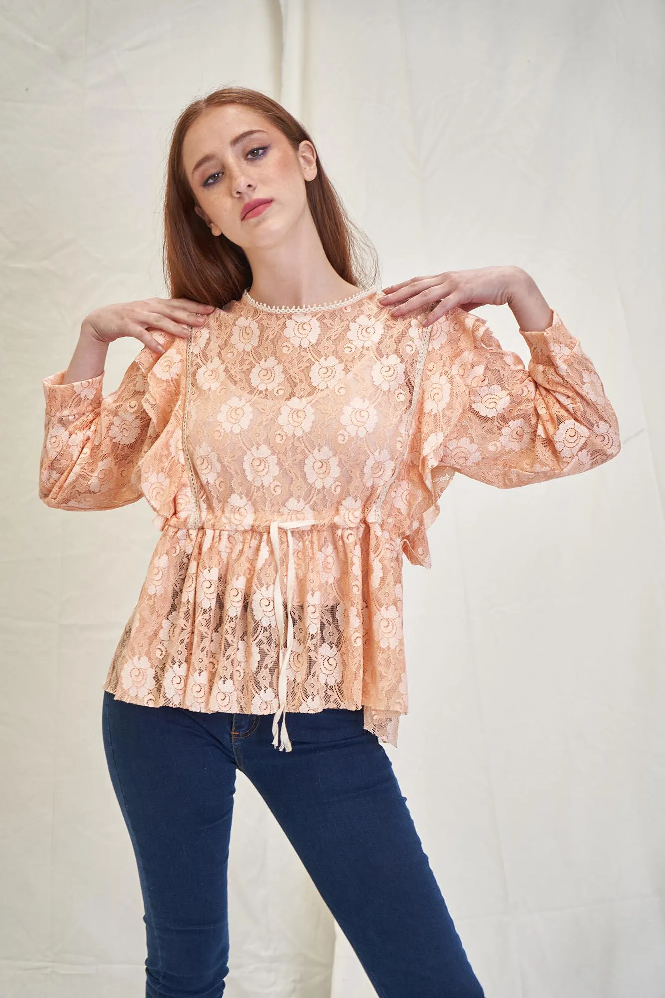 blusa espuma nude