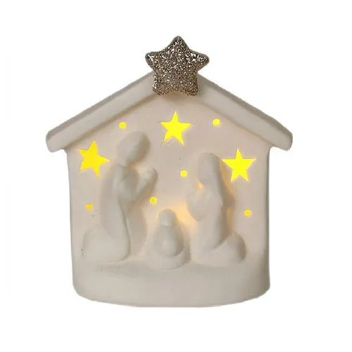 Pesebre con luz Cotidiana blanco 8*4x8.5 cm