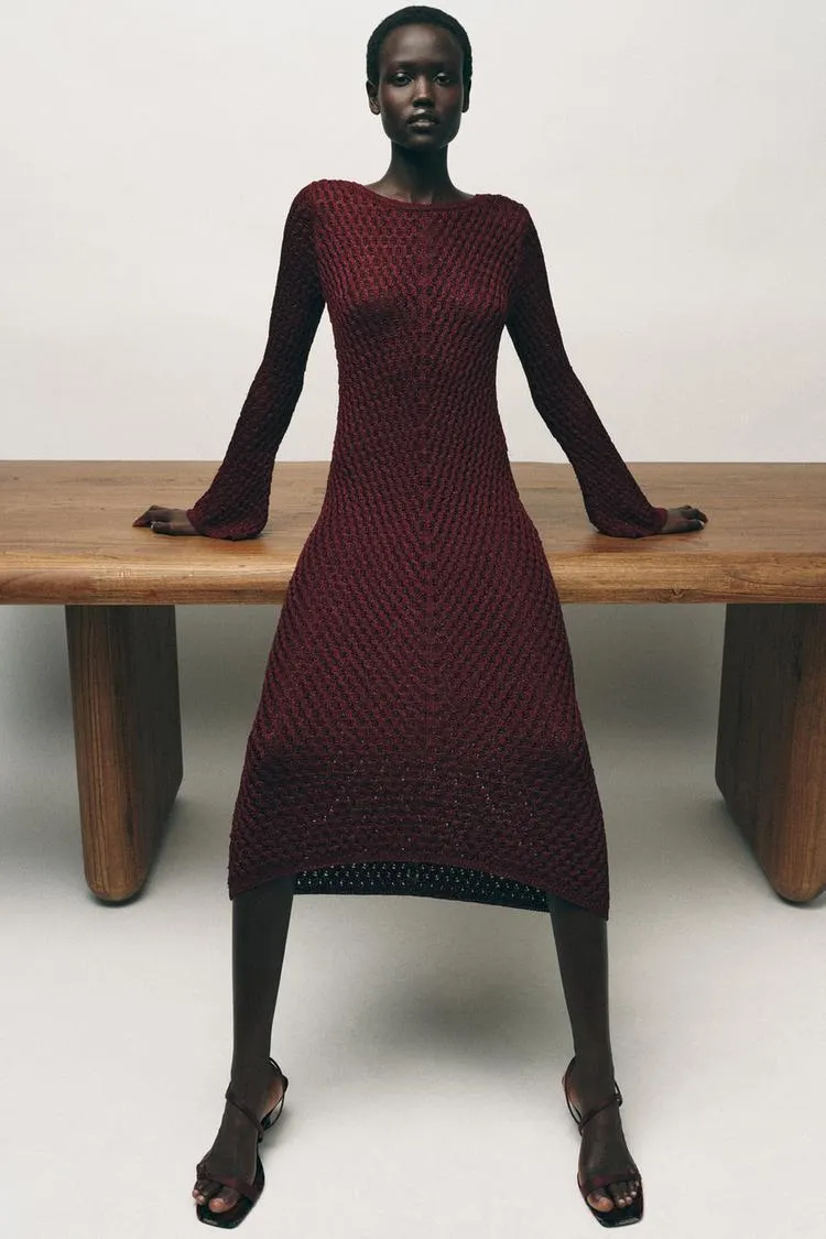 VESTIDO MIDI PUNTO ESPALDA DESCUBIERTA