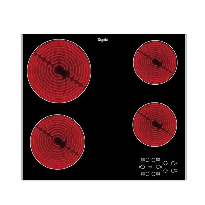 Anafe Vitrocerámico 4 Hornallas Whirlpool AKT8090L 60Cm