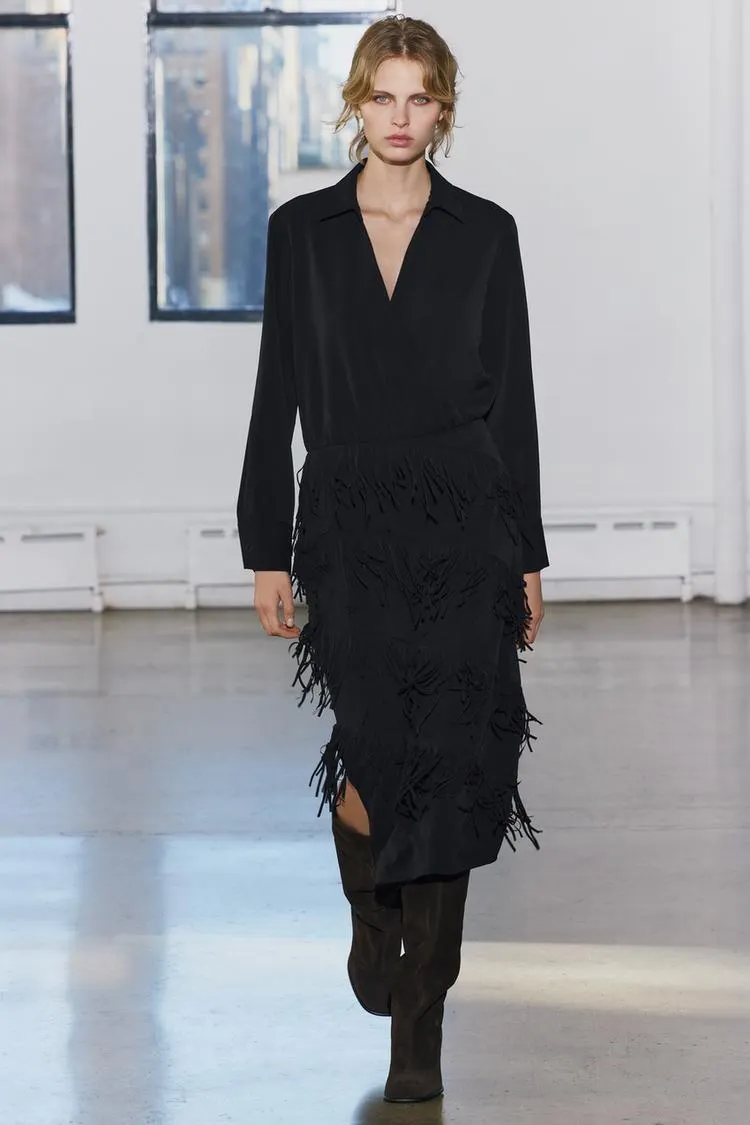 VESTIDO COMBINADO FLECOS ZW COLLECTION