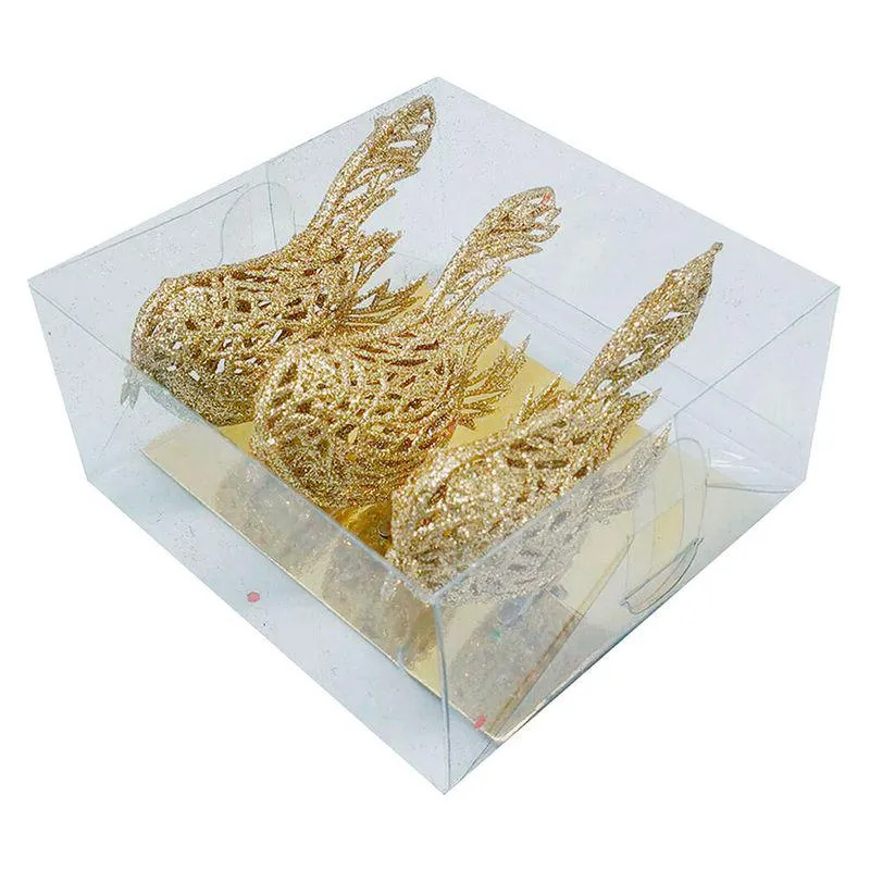 Set de 3 Colgantes Pájaro tradicional Cotidiana dorado 10x9x5 cm