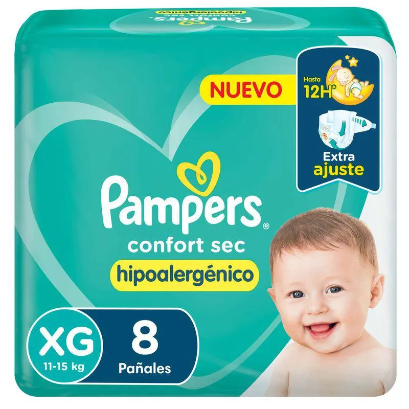 Pañales Pampers Confort Sec Extra Plus T. XG 18 Un.