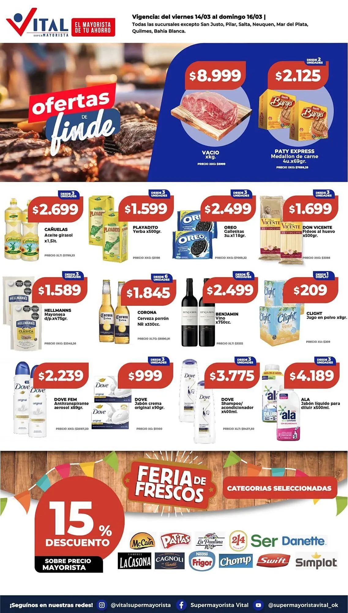 Ofertas de Catálogo Supermayorista Vital 14 de marzo al 16 de marzo 2025 - Página 1 del catálogo