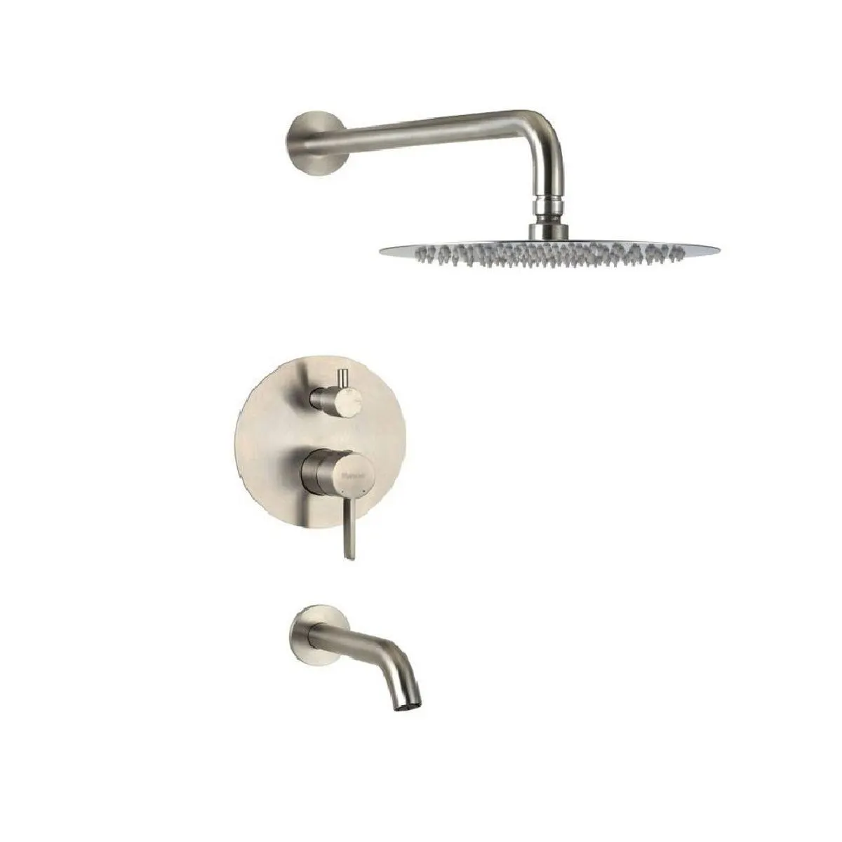 Grifería Ducha Monocomando Acero Pulido Steel Peirano