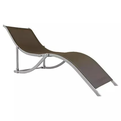 Reposera plegable de aluminio y tela chocolate