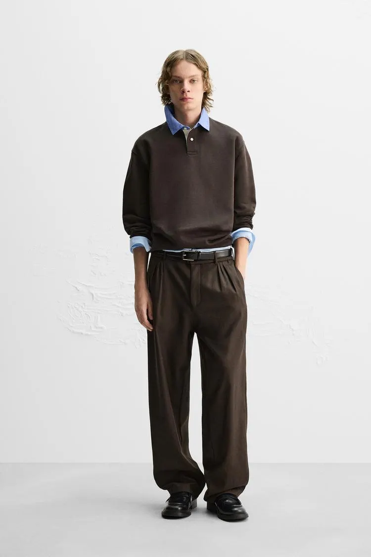 SUDADERA POLO CUELLO COMBINADO