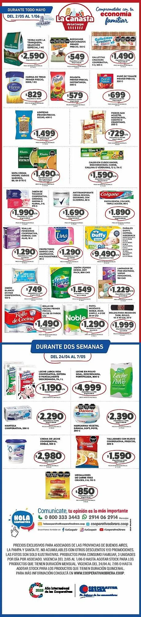 Ofertas de Catálogo Cooperativa Obrera 2 de mayo al 1 de junio 2025 - Página 1 del catálogo