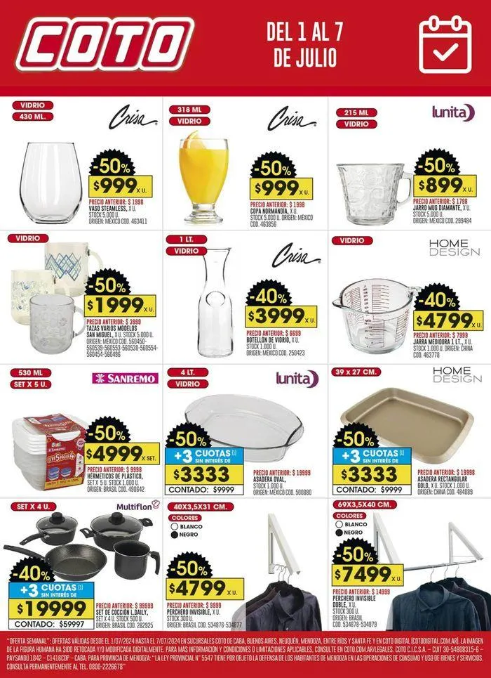 Ofertas de Coto Afiche Digital Ofertas Bazar 1 de julio al 7 de julio 2024 - Página 1 del catálogo