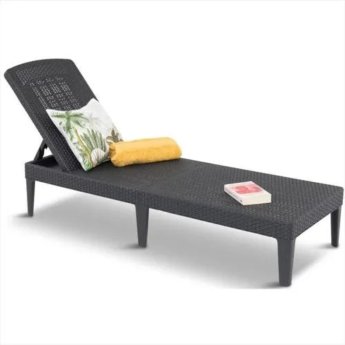 Camastro reposera gris Jaipur simil ratán premium Makom