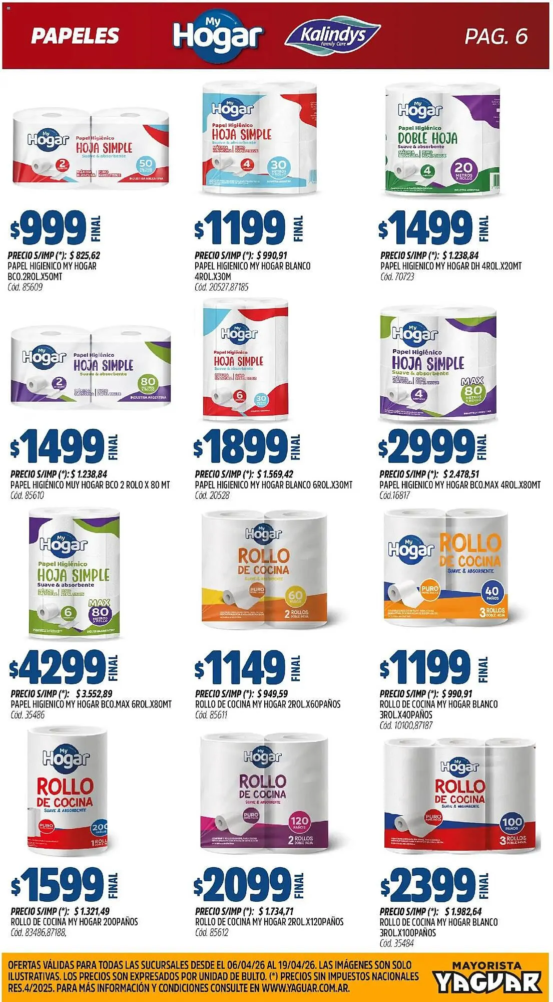 Ofertas de Catálogo Supermercados Yaguar 1 de abril al 19 de abril 2026 - Página 6 del catálogo