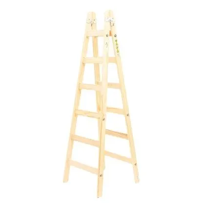 Escalera recta madera 6 escalones