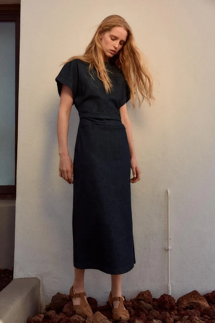 VESTIDO MIDI DRAPEADO