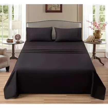Juego de sábana Queen 180 hilos negra