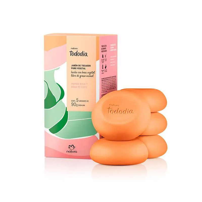 Jabones En Barra Puro Vegetal Mango Rosa y Agua De Coco