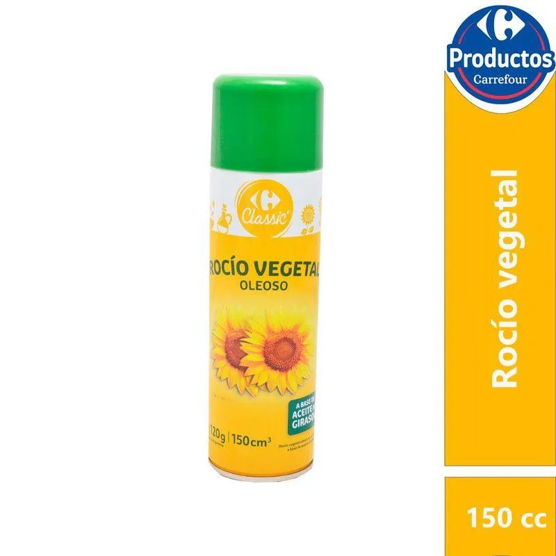 Aceite en aerosol Carrefour classic girasol 150 cc.