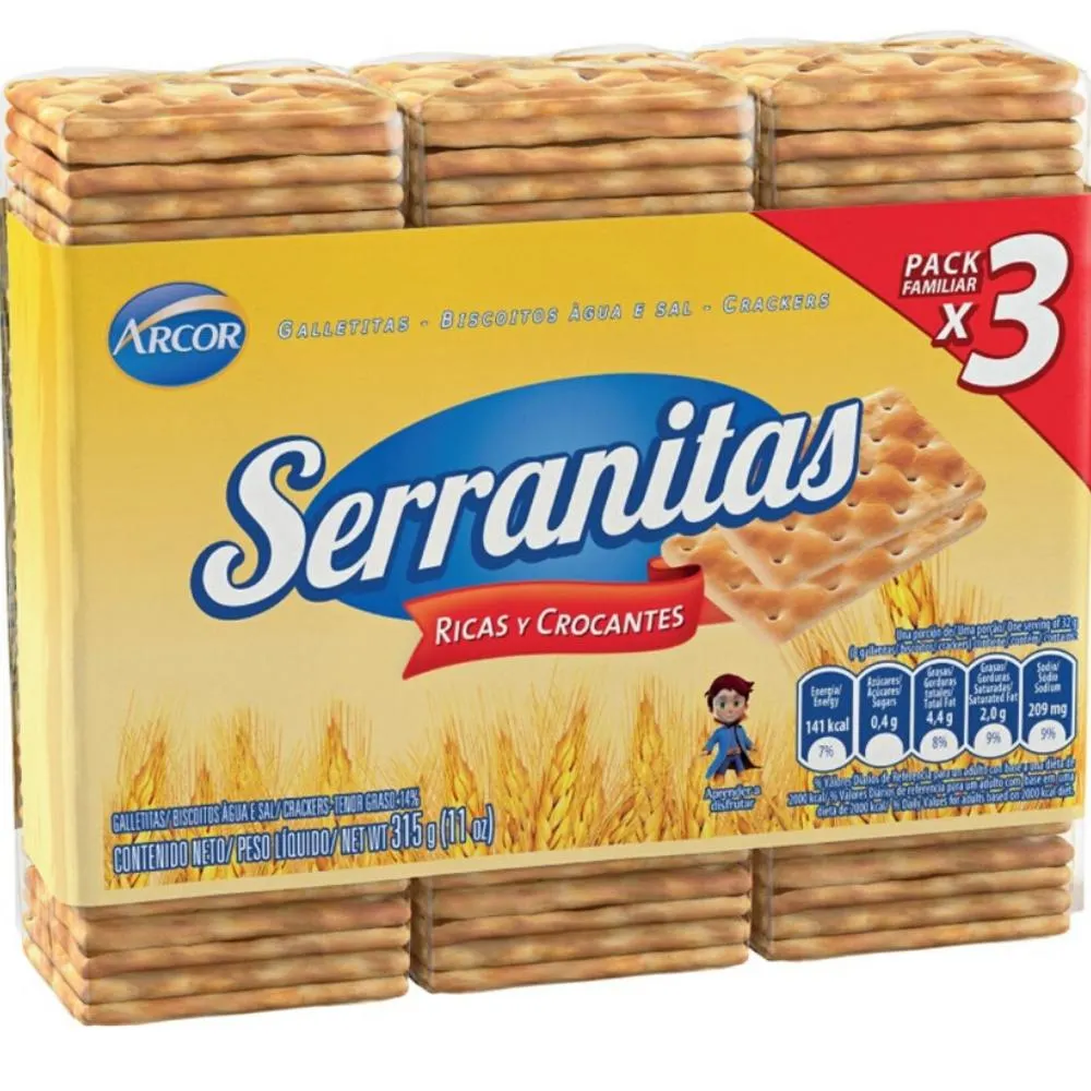 GALLETITAS SALADAS SERRANITAS RED X 315Grs
