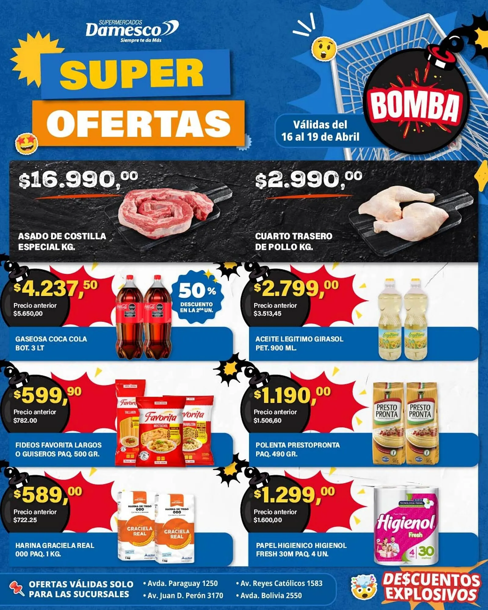 Ofertas de Catálogo Supermercados Damesco 16 de abril al 19 de abril 2026 - Página 1 del catálogo