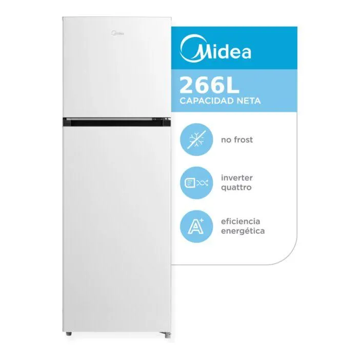 Heladera MIDEA 385MTF01AD N/F Bca 266L