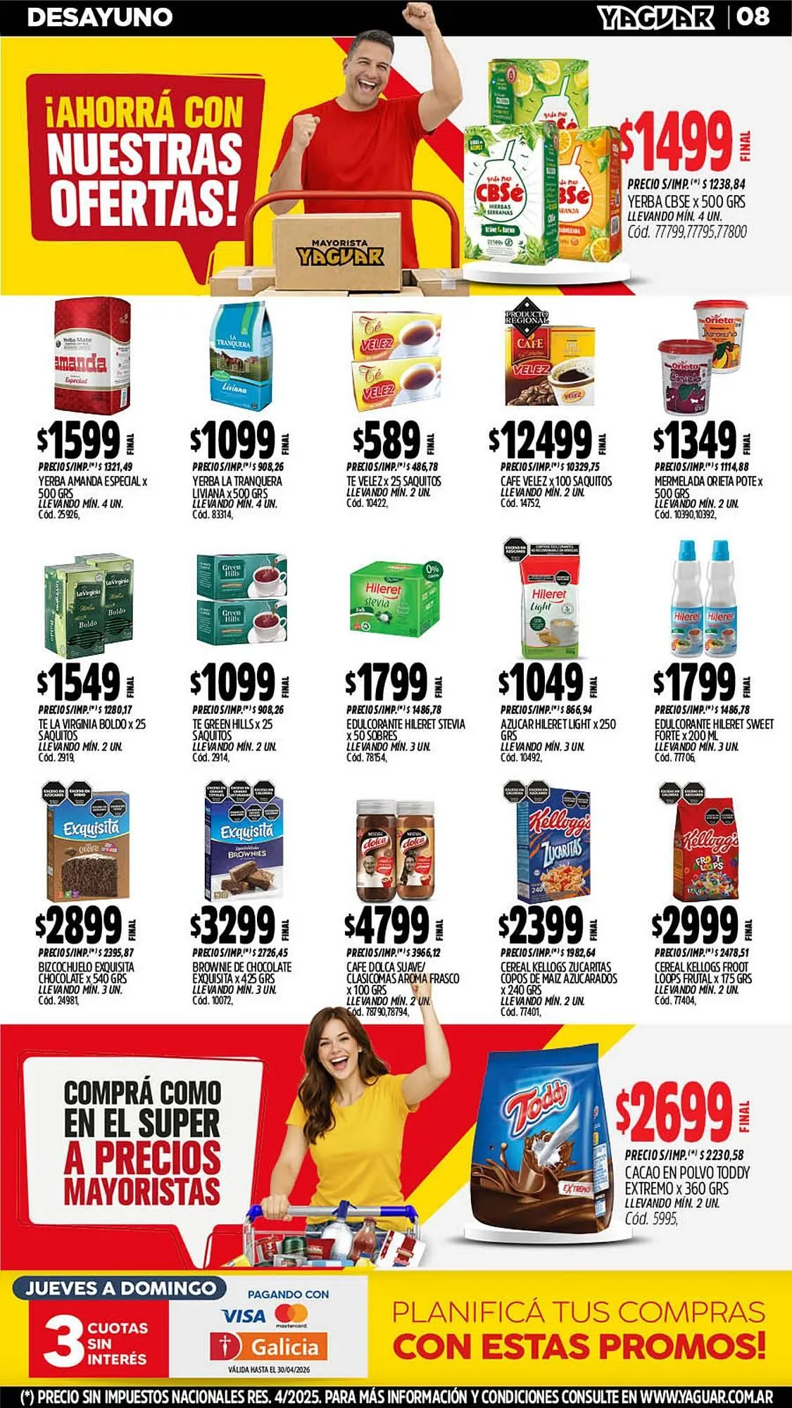 Ofertas de Catálogo Supermercados Yaguar 11 de mayo al 17 de mayo 2026 - Página 8 del catálogo