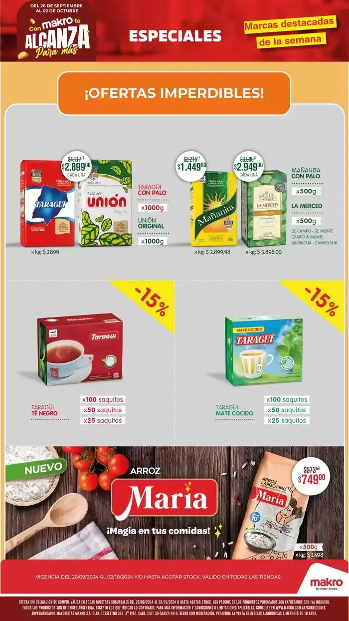 Ofertas de Ofertas Especiales del 26/09 al 02/10 27 de septiembre al 2 de octubre 2024 - Página 1 del catálogo