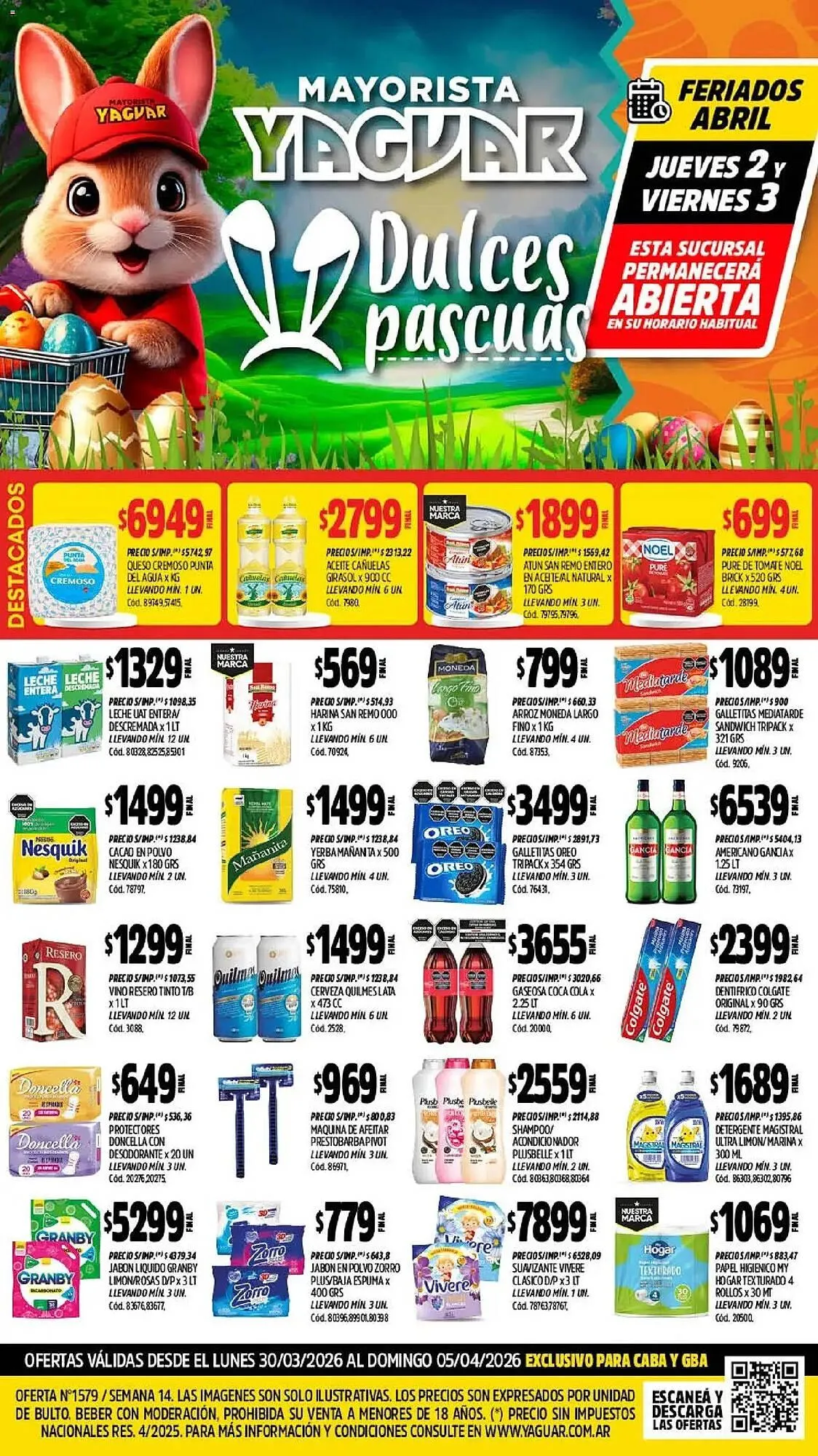 Ofertas de Catálogo Supermercados Yaguar 30 de marzo al 5 de abril 2026 - Página 1 del catálogo