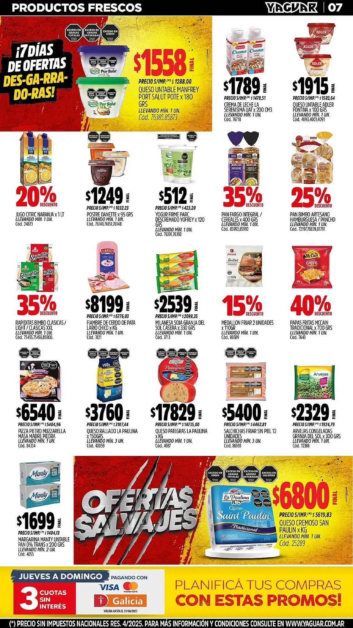 Ofertas de Catálogo Supermercados Yaguar 4 de agosto al 11 de agosto 2025 - Página 7 del catálogo