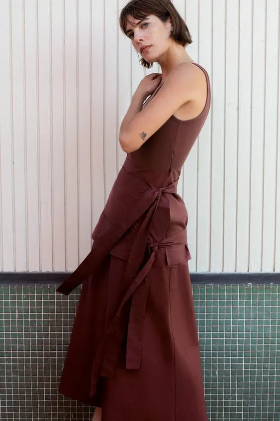 VESTIDO MIDI COMBINADO