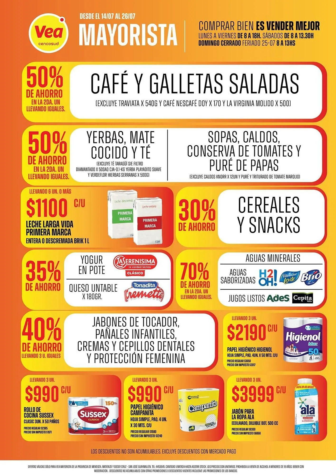 Ofertas de Catálogo Supermercados Vea 14 de julio al 26 de julio 2025 - Página 1 del catálogo