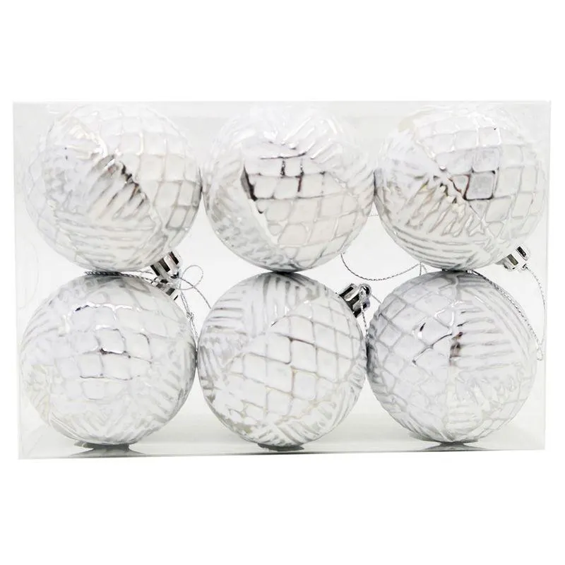 Set de 6 Esferas Navideñas Emboss Cotidiana metálica 6 cm