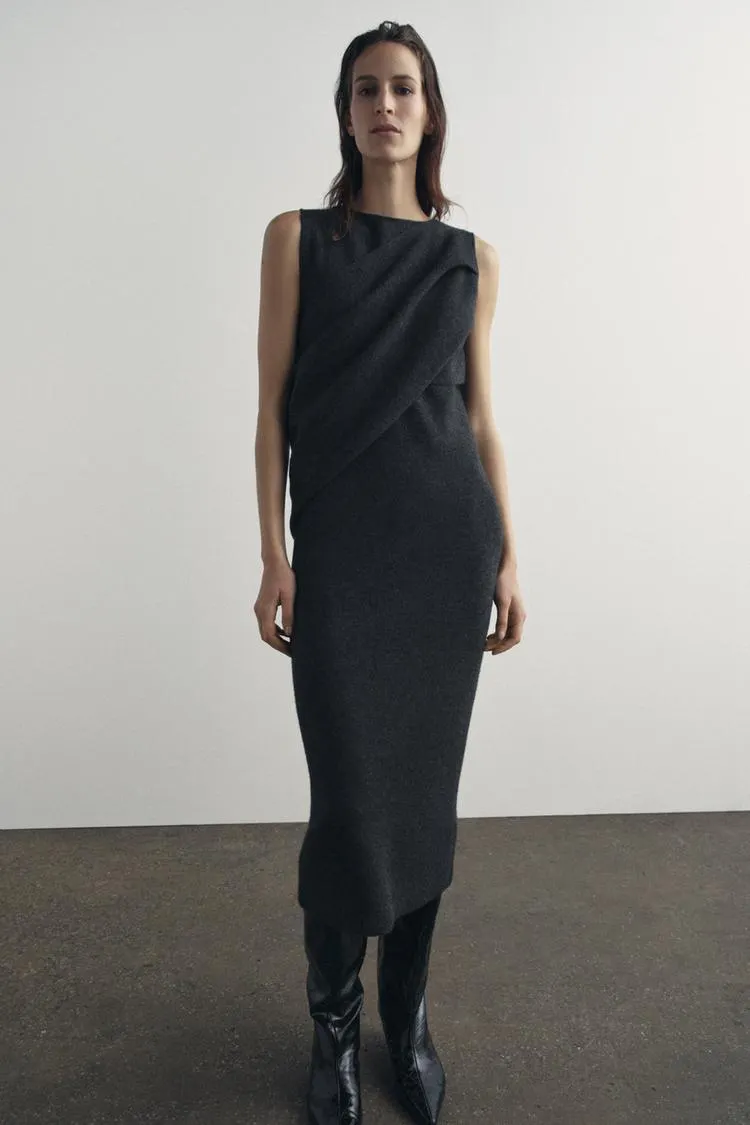 VESTIDO ESTOLA PUNTO LISO