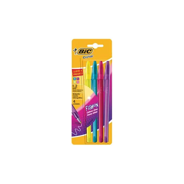 BOL�GRAFO BIC FASHION 1.2 X 4 U.