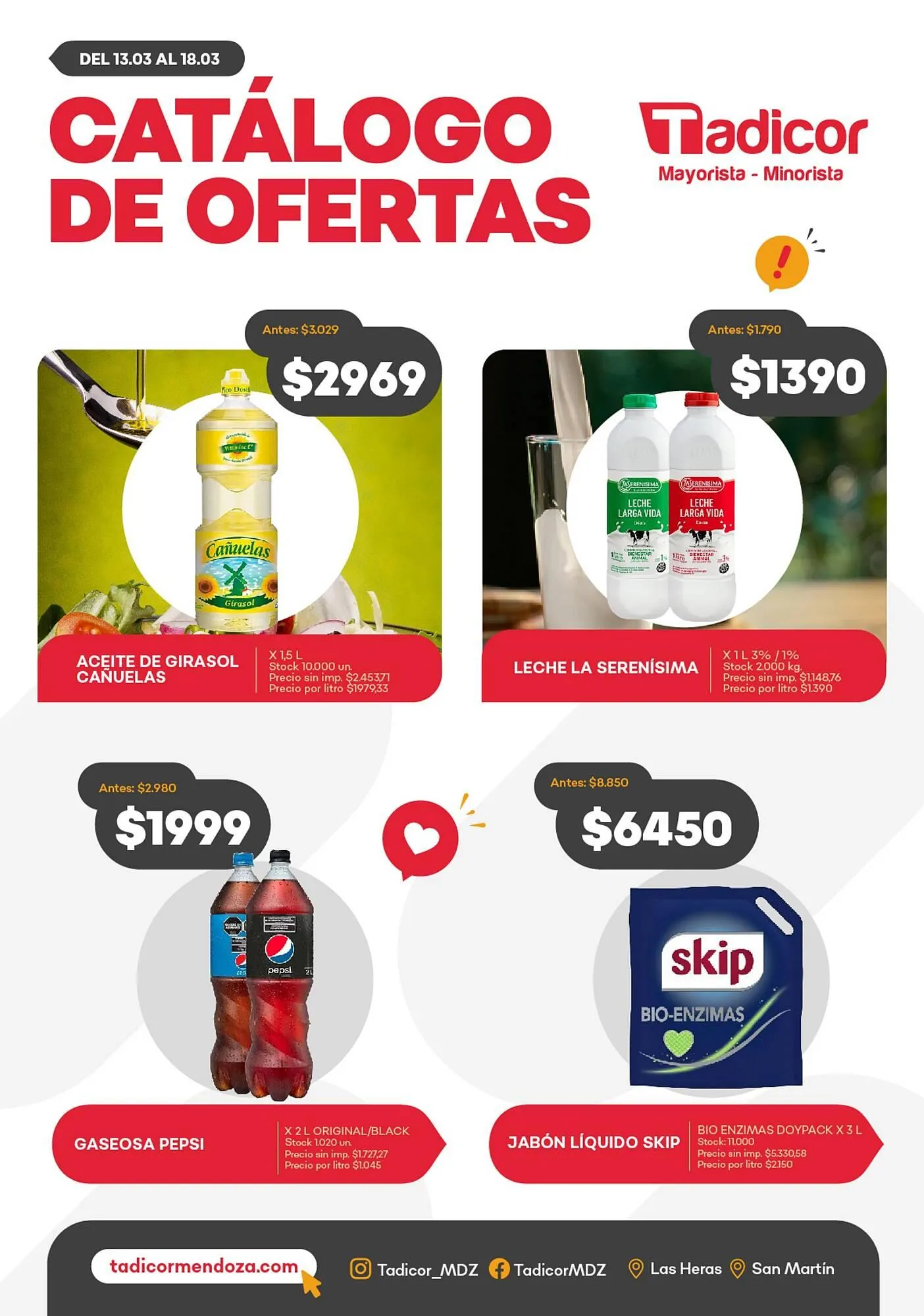 Ofertas de Catálogo Supermercados Tadicor 13 de marzo al 18 de marzo 2025 - Página 1 del catálogo