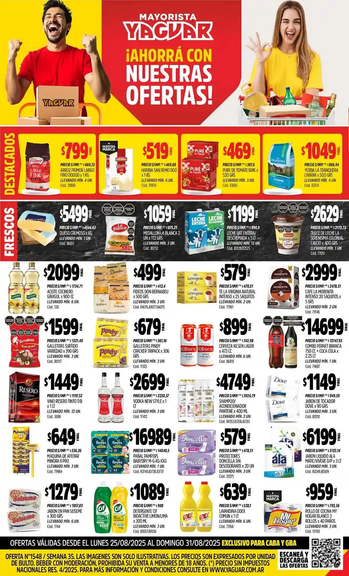 Ofertas de Catálogo Supermercados Yaguar 25 de agosto al 31 de agosto 2025 - Página 1 del catálogo