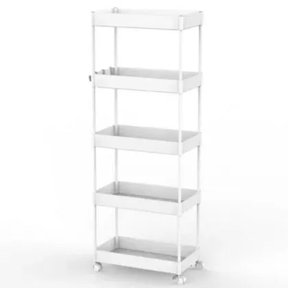 Carro multiuso de plástico y acero blanco 5 niveles