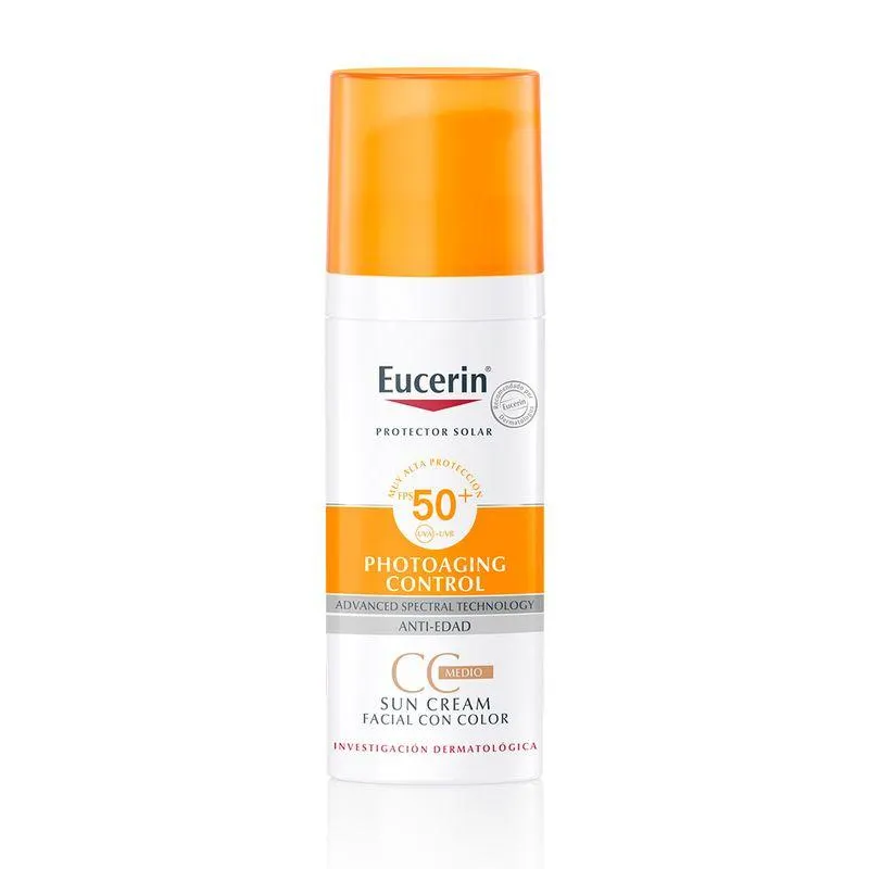 Protector Solar Facial Eucerin Sun CC Cream Tono Medio Fps 50 x 50 ml