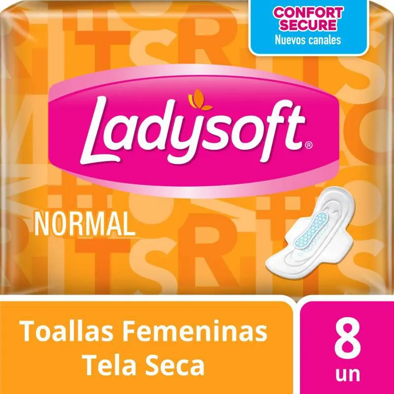 Toalla Higiénica Normal Ultraseca con Alas Ladysoft x 8 Un.